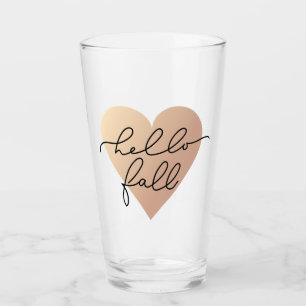 Hello Fall Liebe Heart Glas