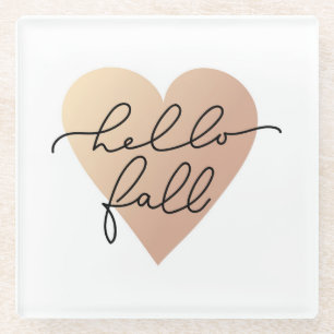 Hello Fall Liebe Heart Glasuntersetzer