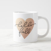 Hello Fall Liebe Heart Jumbo-Tasse (Rechts)