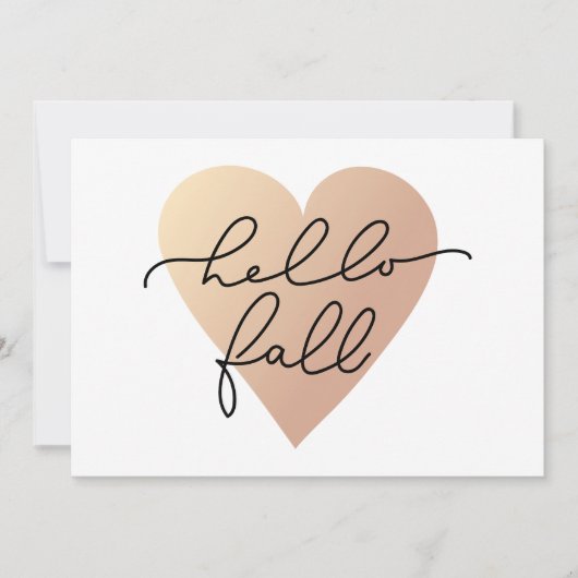 Hello Fall Liebe Heart Karte (Vorderseite)