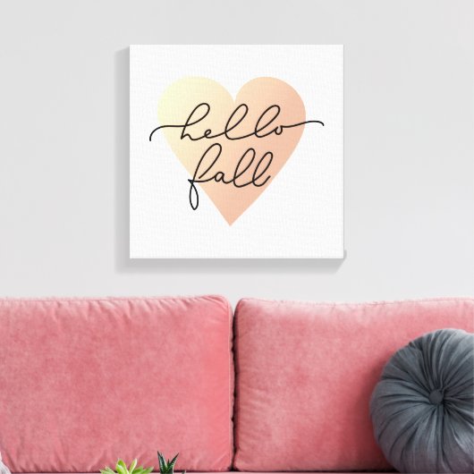 Hello Fall Liebe Heart Leinwanddruck (Insitu (Wohnzimmer))
