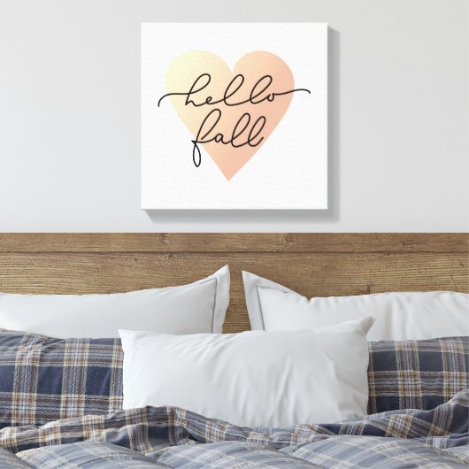 Hello Fall Liebe Heart Leinwanddruck (Insitu (Schlafzimmer))