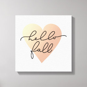 Hello Fall Liebe Heart Leinwanddruck