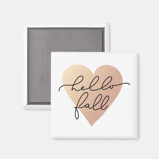 Hello Fall Liebe Heart Magnet (Vorderseite/Rückseite)