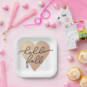 Hello Fall Liebe Heart Pappteller (Party)
