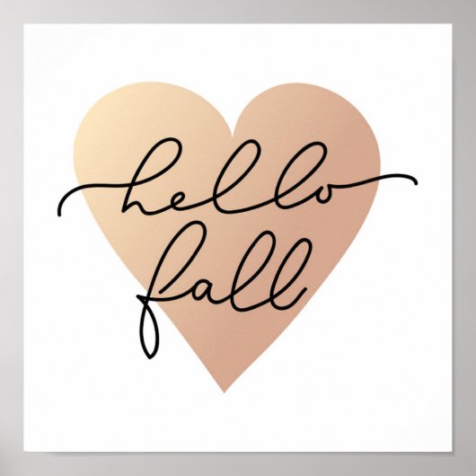 Hello Fall Liebe Heart Poster (Vorne)