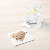 Hello Fall Liebe Heart Rechteckiger Pappuntersetzer (Vor Ort)