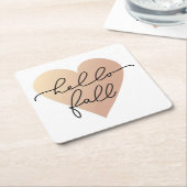 Hello Fall Liebe Heart Rechteckiger Pappuntersetzer (angewinkelt)