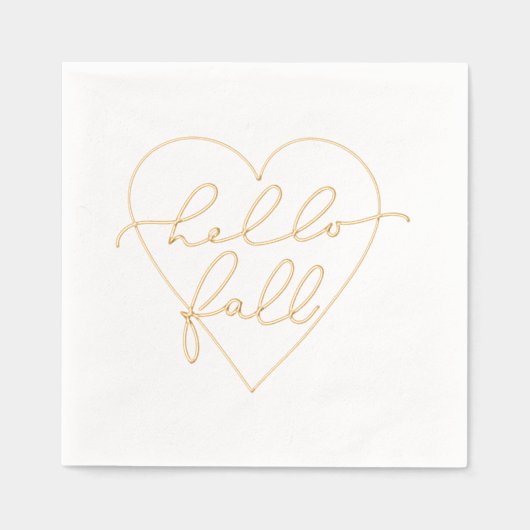 Hello Fall Liebe Heart Servietten Mit Folie (Vorderseite)