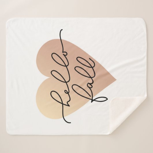 Hello Fall Liebe Heart Sherpadecke (Vorderseite (Horizontal))