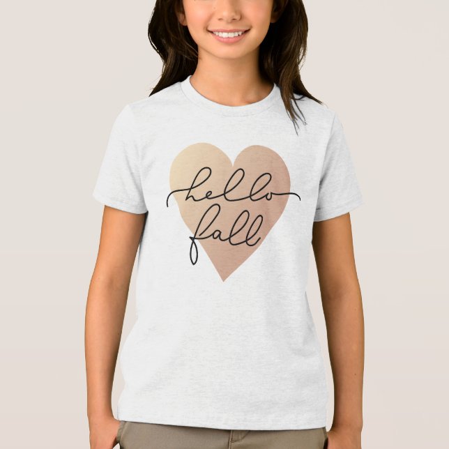 Hello Fall Liebe Heart Tri-Blend Shirt (Vorderseite)