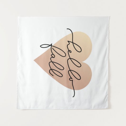 Hello Fall Liebe Heart Wandteppich (Vorderseite (Horizontal))