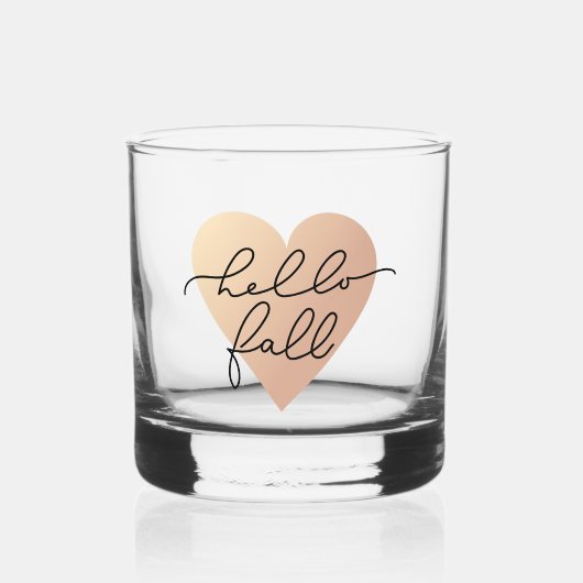 Hello Fall Liebe Heart Whiskyglas (Vorderseite)
