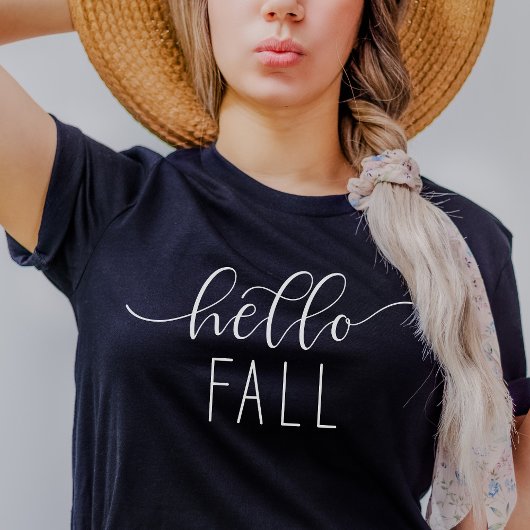 Hello Fall Minimalistisch Moderne Herbstsaison T-Shirt