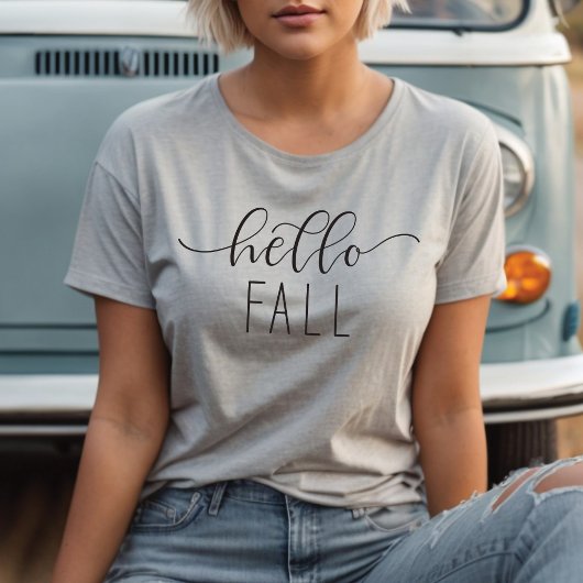 Hello Fall Minimalistisch Moderne Herbstsaison T-Shirt