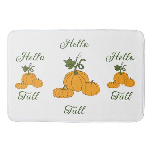 Hello Fall Minimalistisch Niedlich Badematte (Vorderseite)