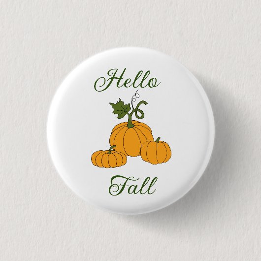 Hello Fall Minimalistisch Niedlich Button (Vorderseite)