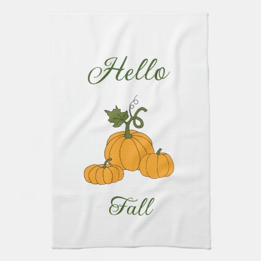 Hello Fall Minimalistisch Niedlich Geschirrtuch (Vertikal)