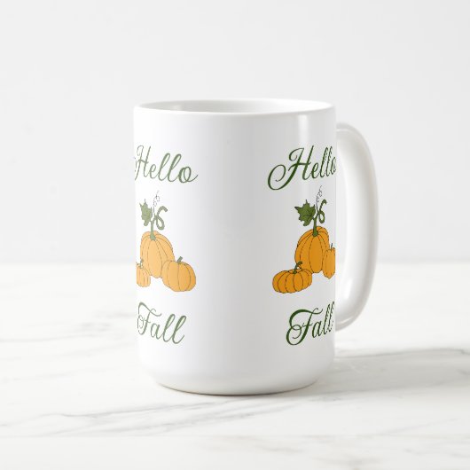 Hello Fall Minimalistisch Niedlich Kaffeetasse (VorderseiteRechts)