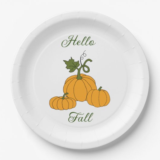 Hello Fall Minimalistisch Niedlich Pappteller (Vorderseite)