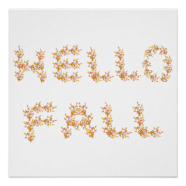 Hello Fall Minimalistisch Niedlich Poster