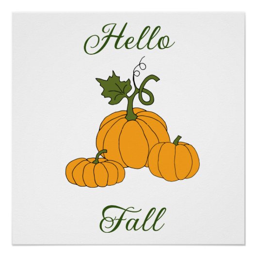 Hello Fall Minimalistisch Niedlich Poster (Vorderseite)