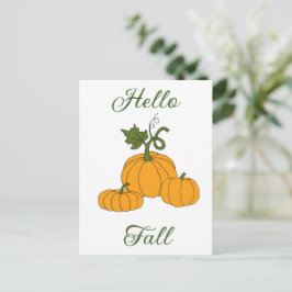 Hello Fall Minimalistisch Niedlich Postkarte