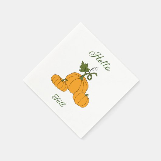 Hello Fall Minimalistisch Niedlich Serviette (Ecke)