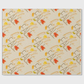 Hello Fall Moderne Typografie und Blätter Geschenkpapier (Flach)