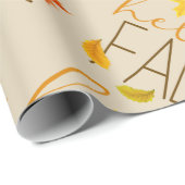 Hello Fall Moderne Typografie und Blätter Geschenkpapier (Rolleneckpunkt)