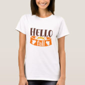 Hello Fall Niedlich Girl Autumn Typografy Zitat T-Shirt (Vorderseite)