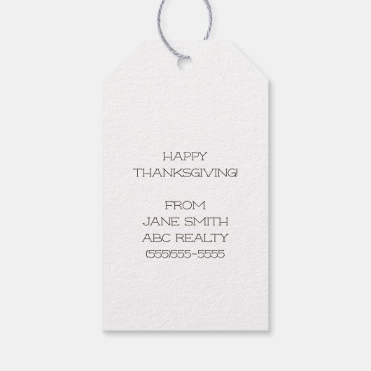 Hello Fall Niedlich Mouse Erntedank Business Geschenkanhänger (Rückseite)