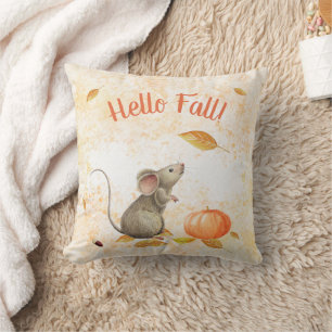Hello Fall Niedlich Mouse Erntedank Kissen