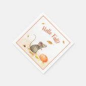 Hello Fall Niedlich Mouse Erntedank Serviette (Ecke)
