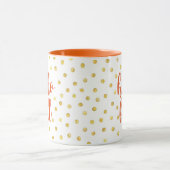 Hello Fall Orange Gold Imitate Foil Dots Tasse (Zentrum)