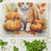 Hello Fall Orange Tabby Küchentücher (Gefaltet)
