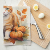 Hello Fall Orange Tabby Küchentücher (Viertel Falte)