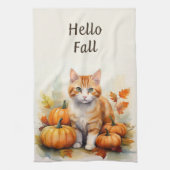 Hello Fall Orange Tabby Küchentücher (Vertikal)