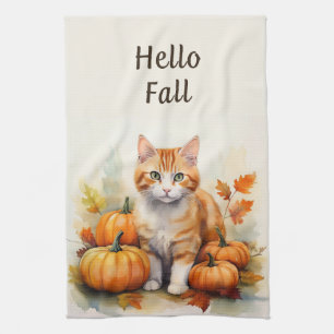 Hello Fall Orange Tabby Küchentücher