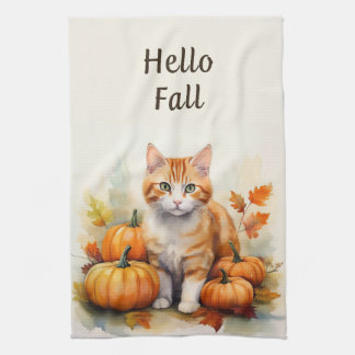 Hello Fall Orange Tabby Küchentücher