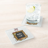 HELLO FALL PLAQUE IN HERBSTFARBEN GLASUNTERSETZER (Schrägansicht)