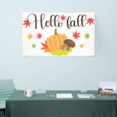 Hello Fall Pumpkin and Mushrooms Autumn  Banner (Messeveranstaltung)