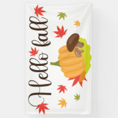 Hello Fall Pumpkin and Mushrooms Autumn  Banner (Vertikal)
