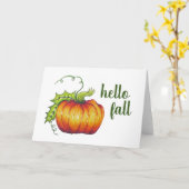 "Hello Fall" Pumpkin Grußkarte Karte (Gelbe Blume)