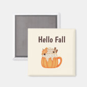 Hello Fall Pumpkin Latte Farmhouse Niedlich Magnet (Vorderseite/Rückseite)