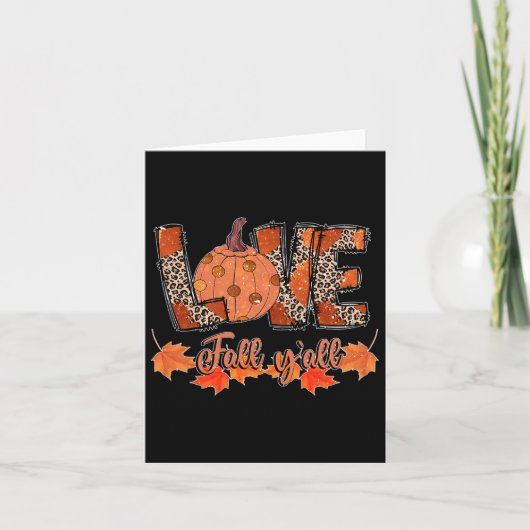 Hello Fall Pumpkin Liebe Fall Y_all Leopard Peace Karte (Vorderseite)