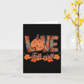Hello Fall Pumpkin Liebe Fall Y_all Leopard Peace Karte (Gelbe Blume)