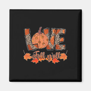 Hello Fall Pumpkin Liebe Fall Y_all Leopard Peace Magnet