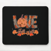 Hello Fall Pumpkin Liebe Fall Y_all Leopard Peace  Mousepad (Vorne)