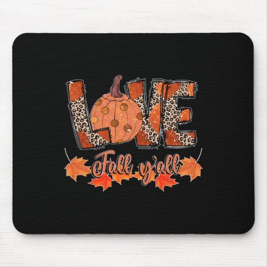Hello Fall Pumpkin Liebe Fall Y_all Leopard Peace Mousepad (Vorne)